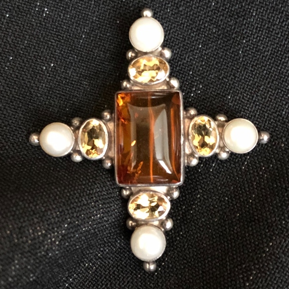 Janice Girardi Jewelry - Amber Pin Pearls & Citrine JGD Janice Girardi